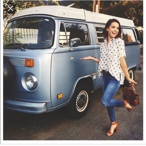 Madewell academie print courier blouse top xs